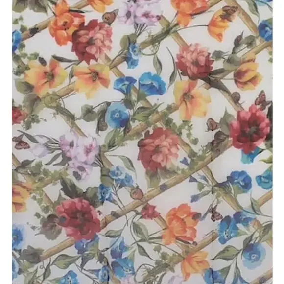 Dolce & Gabbana Floral Printed luxury lightweight silk scarf Shawl Orange Multi - Picture 7 of 9